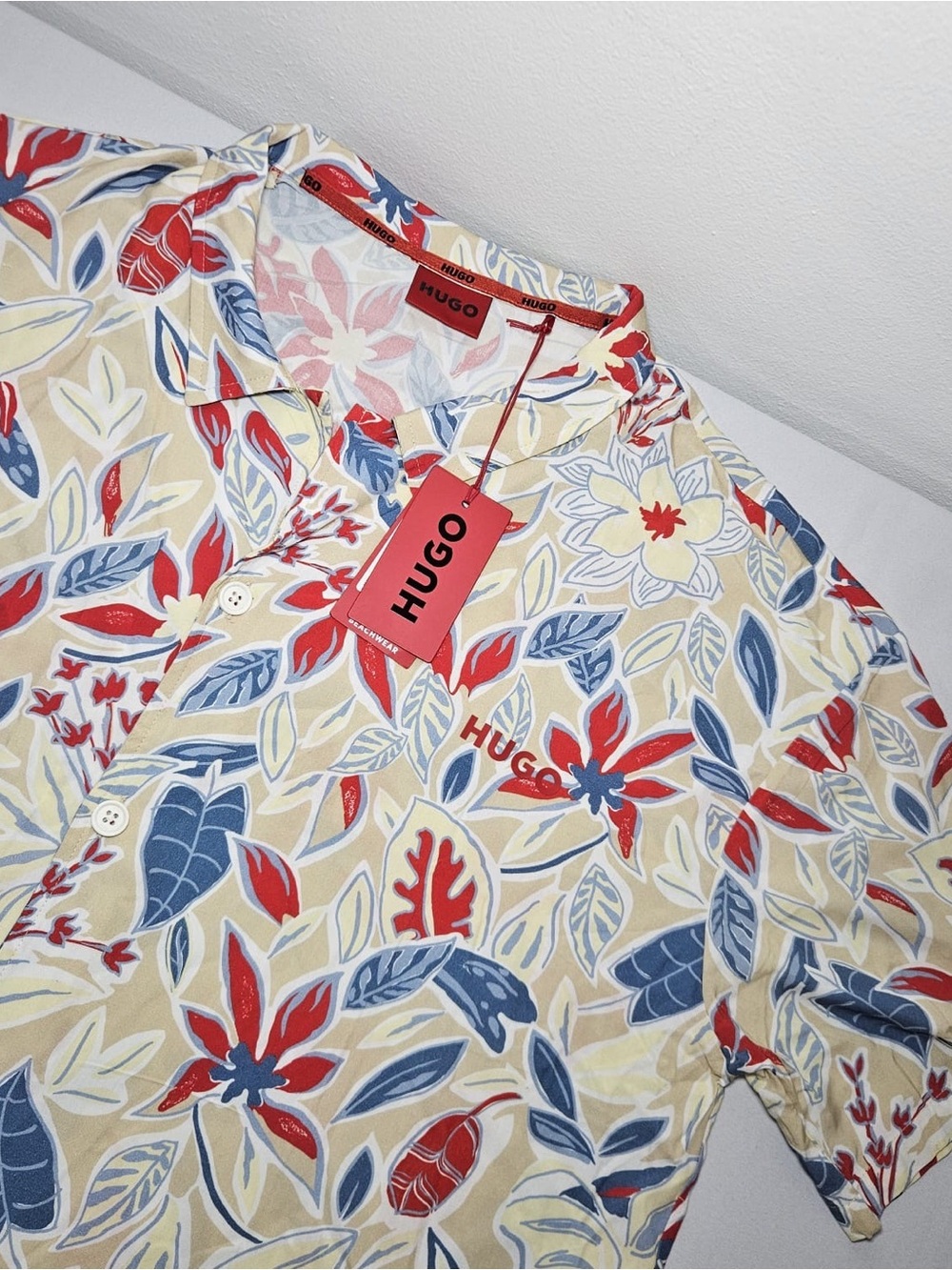Hugo Boss Beachwear Shirt Flexweed – Men’s NWT – Floral – Size XL